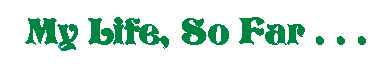 My Life, So Far . . .